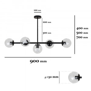 Люстра 7529906-5 BK+CL