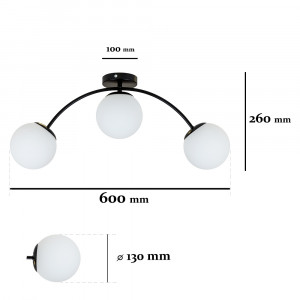 Люстра 7529907-3 BK+WH