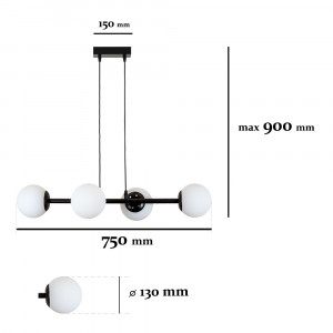 Люстра 7529909-4 BK+WH