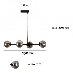 Люстра 7529909-4 BK+BK