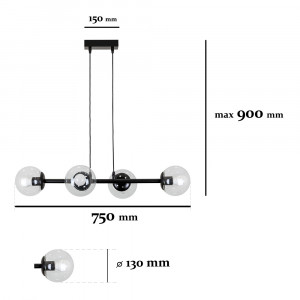 Люстра 7529909-4 BK+CL