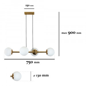 Люстра 7529909-4 BRZ+WH