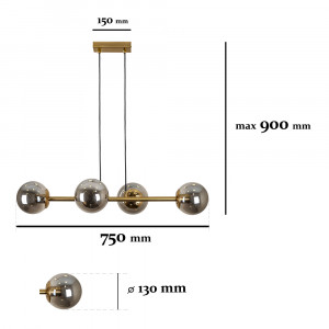 Люстра 7529909-4 BRZ+BK