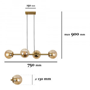 Люстра 7529909-4 BRZ+BR