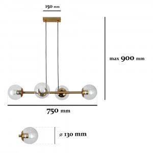 Люстра 7529909-4 BRZ+CL