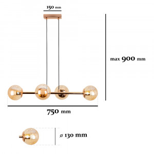 Люстра 7529909-4 GOLD+BR