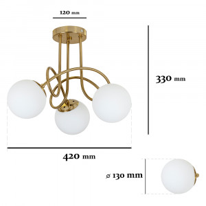 Люстра 7529903-3 BRZ+WH