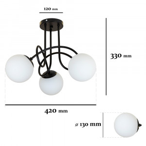 Люстра 7529903-3 BK+WH