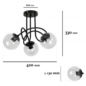 Люстра 7529903-3 BK+CL