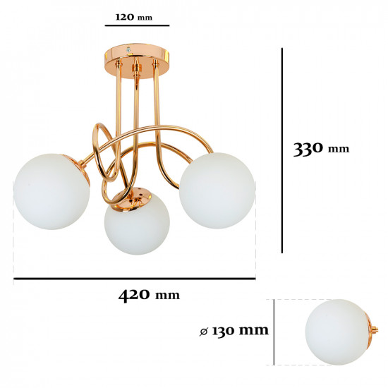 Люстра 7529903-3 GOLD+WH Зображення №2 Люстра 7529903-3 GOLD+WH фото № 2