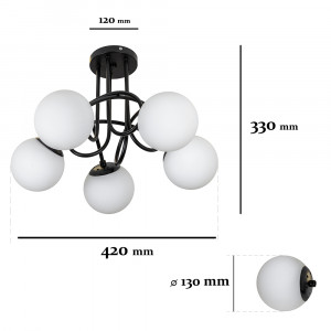 Люстра 7529910-5 BK+WH