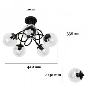 Люстра 7529910-5 BK+CL