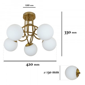 Люстра 7529910-5 BRZ+WH