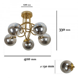 Люстра 7529910-5 BRZ+BK
