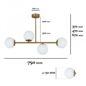 Люстра 7529825-4 BRZ+WH