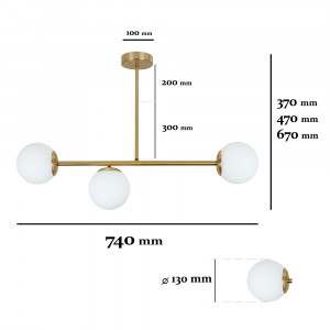 Люстра 7529825-3 BRZ+WH