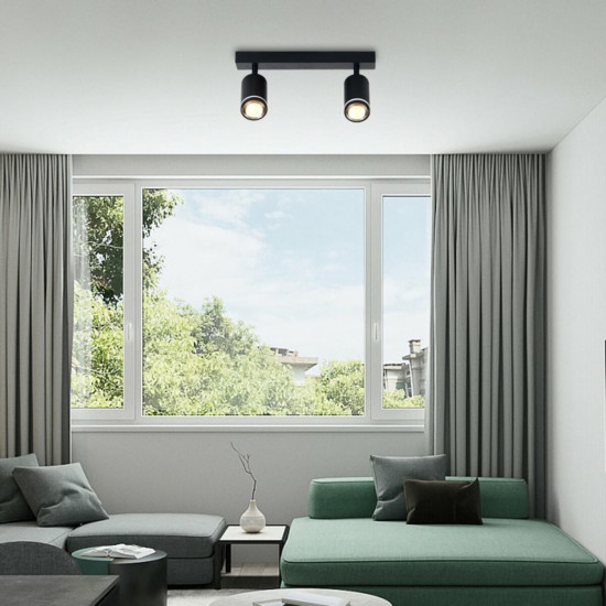 Спот INN-23060BK чорний на 2 плафони Зображення №3 Спот INN-23060BK чорний на 2 плафони фото № 3