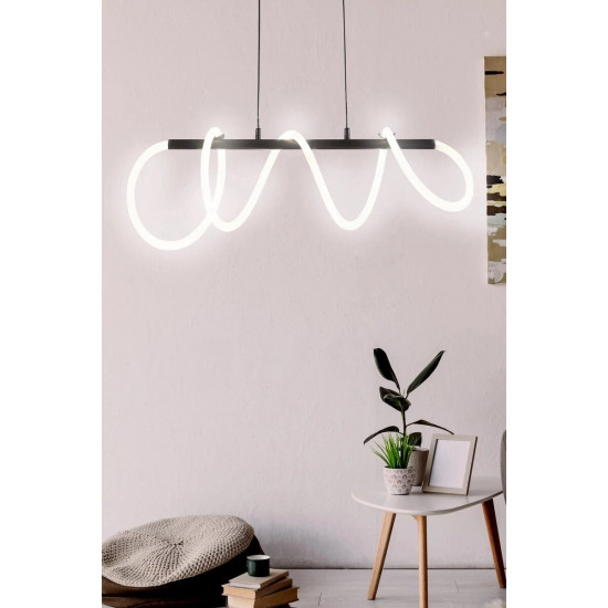 Люстра підвісна світлодіодна акрилова VALESO 20006PM чорна  фото № 3