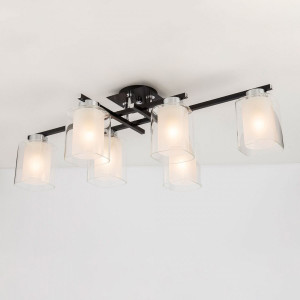 Люстра у вітальню стельова VALESO V22-6 BK+CH