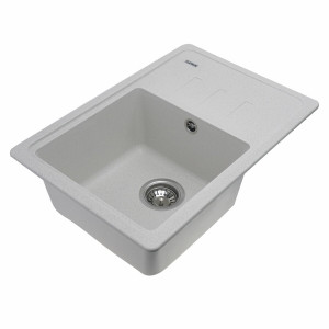 Гранітна мийка для кухні Platinum 6243 LIANA матова Біла в крапку