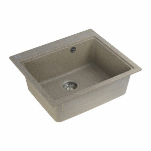 Гранітна мийка для кухні Platinum 5852 VESTA матова Карамель