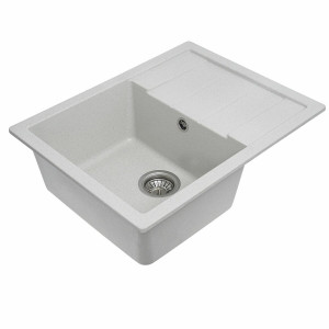 Гранітна мийка для кухні Platinum 6550 INTENSO матова Біла в крапку