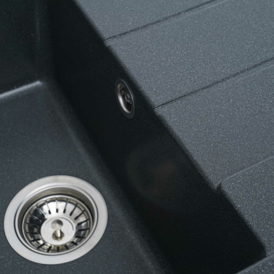 Гранітна мийка для кухні Platinum 6550 INTENSO матова Антрацит  фото № 4