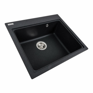 Гранітна мийка для кухні Platinum 5852 VESTA матовий Карбон