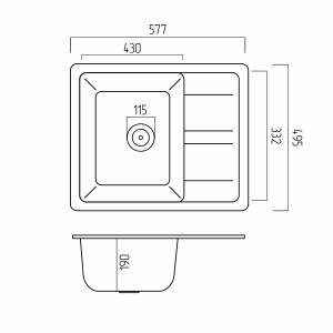 Гранітна мийка для кухні Platinum 5851 ARIA матова Мікс