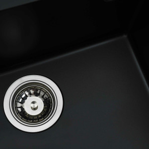 Гранітна мийка для кухні Platinum 5444 OASIS матова Чорна