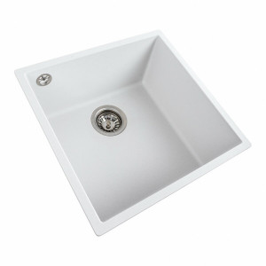 Гранітна мийка для кухні Platinum 4040 RUBA матовий білосніжний