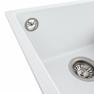 Гранітна мийка для кухні Platinum 4040 RUBA матовий білосніжний