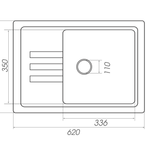 Гранітна мийка для кухні Platinum 6243 LIANA матова Чорна