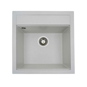 Гранітна мийка для кухні Platinum 5149 FIESTA матова Біла в крапку