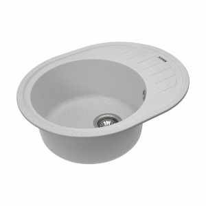 Гранітна мийка для кухні Platinum 6250 SOUL матова Біла в крапку