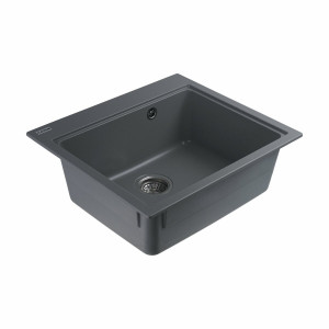Гранітна мийка для кухні Platinum 5852 VESTA матова Сірий металік