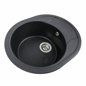 Гранітна мийка для кухні Platinum 5847 ONYX матовий Карбон