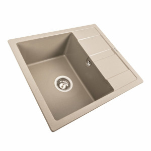 Гранітна мийка для кухні Platinum 5851 ARIA матовий Титан