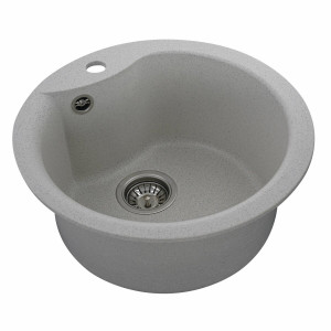 Гранітна мийка для кухні Platinum 480 TURAS матова Біла в крапку