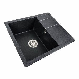 Гранітна мийка для кухні Platinum 5851 ARIA матовий Карбон