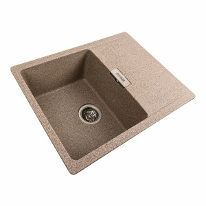 Гранітна мийка для кухні Platinum 6250 ZIRKONE матова Карамель