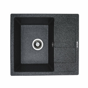 Гранітна мийка для кухні Platinum 5851 ARIA матова Графіт