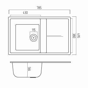 Гранітна мийка для кухні Platinum 7950 Selena матова Карамель
