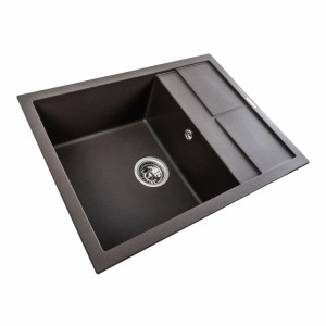 Гранітна мийка для кухні Platinum 6550 LOTOS матова Темна скеля