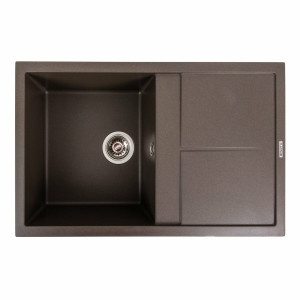 Гранітна мийка для кухні Platinum 7950 Selena матова Темна скеля