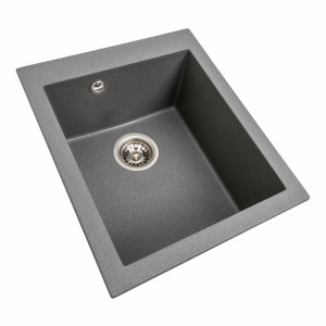 Гранітна мийка для кухні Platinum 4150 SOKIL матова (сірий мусон)