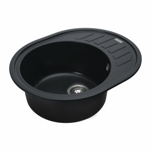 Гранітна мийка для кухні Platinum 6250 SOUL матова Чорна