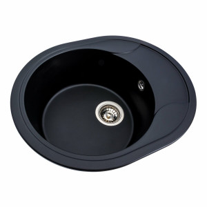 Гранітна мийка для кухні Platinum 5847 ONYX матова (чорна)