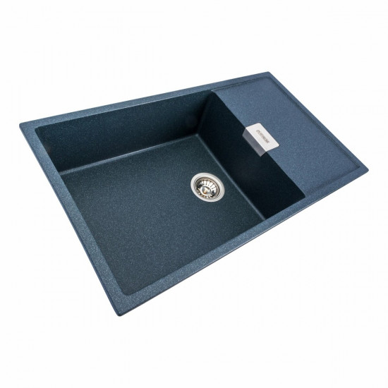 Гранітна мийка для кухні Platinum 8650 DIAMOND матова (антрацит) фото № 1