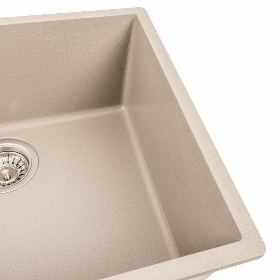 Гранітна мийка для кухні Platinum 5444 OASIS матовий Титан  фото № 4